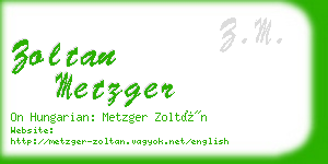 zoltan metzger business card